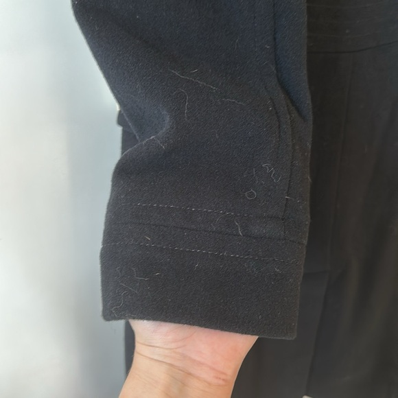 COLE HAAN | Black Trench Coat with Notched Lapel - Picture 13 of 16